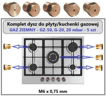 DYSZE GZ GAZ ZIEMNY KUCHENKI PŁYTY GAZOWEJ Amica Beko Gorenje Whirlpool WOK