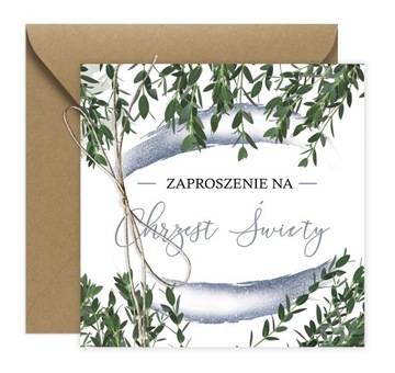 CHRZCINY ZAPROSZENIA IMIĘ + KOPERTA + SZNUREK