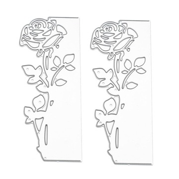2x liście róż wykrojniki kwiatowa ramka metalowy szablon DIY Scrapbooking d
