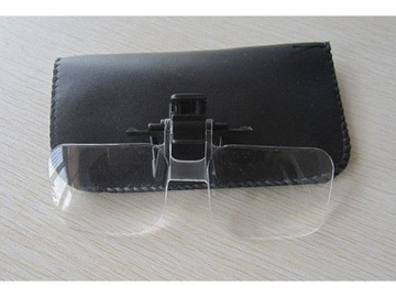 Лупа для чтения, прикрепленная к очкам с помощью 2-кратного зажима