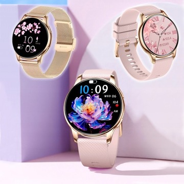 ЖЕНСКИЕ СМАРТ-ЧАСЫ AMOLED ЗВОНКИ СПОРТ ИЗМЕРЕНИЕ СЕРДЕЧНОГО РИТМА PL SMART WATCH GOLD