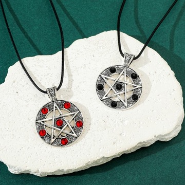 Пентаграмма ожерелье красные камни сверхъестественные из этого мира декан