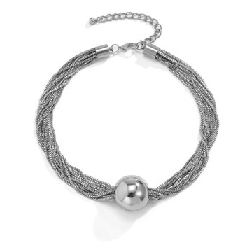 BIŻUTERIA NASZYJNIK ŁAŃCUCH Z KULKĄ CHOKER złoty