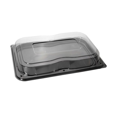 Taca cateringowa czarna 46x30 z pokrywką - 25 szt.