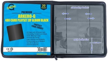 Альбом ARKERO G, 480 карт, черный, 12 окошек С ЗАМКОМ