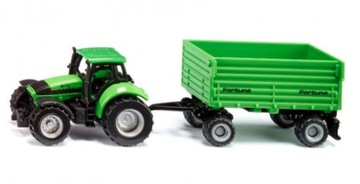 SIKU TRAKTOR DEUTZ Z PRZYCZEPA 2-OSIOWA FORTUNA 16