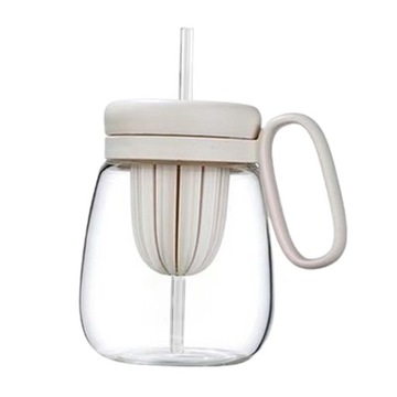 Бутылка для воды Bubble Tea с трубочкой для смузи Smoothies 850мл белая