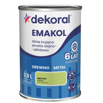 DEKORAL EMALIA SILNIE KRYJĄCA miętowy połysk 0,9L