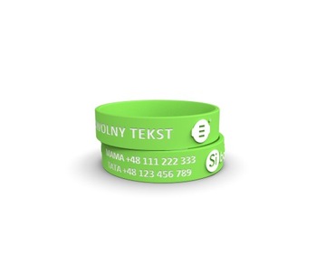 БЕЛЫЙ ФЛУО-ГРАВИРОВКА браслет для РЕБЕНКА с НОМЕРОМ ТЕЛЕФОНА РОДИТЕЛЯ Siband