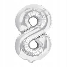 Balon foliowy 8 srebrny 30cm