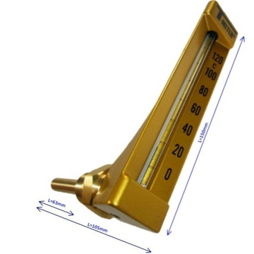 TI150E TERMOMETR MASZYNOWY KĄTOWY G1/2 0-120°C R63mm 150x36mm Distrilabo