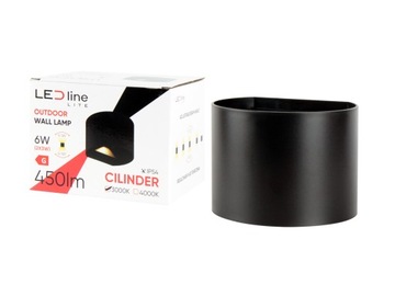 Kinkiet zewnętrzny LED 2x3W 3000K IP54 czarny