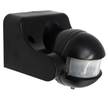 ДЕТЕКТОР ДВИЖЕНИЯ 12V PIR 180 LED СУМЕРЕЧНЫЙ ВЫКЛЮЧАТЕЛЬ ЧЕРНЫЙ