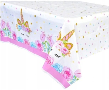 Obrus foliowy Jednorożec Unicorn Dekoracja na Stół Urodziny 180x108cm