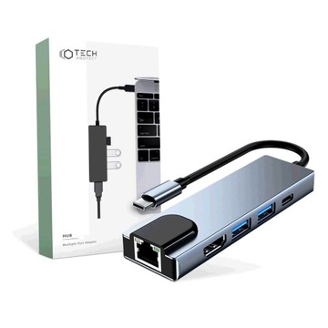 HUB ADAPTER USB-A TYPE-C HDMI ETHERNET LAN RJ-45