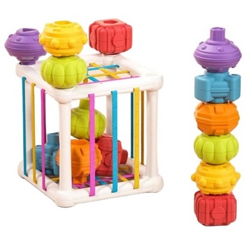 СЕНСОРНЫЙ КУБ СОРТИРОВКА ПИРАМИДА ПОГРЕМКА ИЗУЧЕНИЕ ЦВЕТА ФОРМЫ КУБИКИ