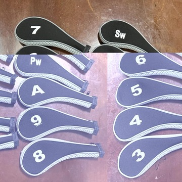 10 szt. Pokrowiec na głowę do golfa, pokrowiec na główkę klubu golfowego, ochronny szary i czarny