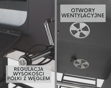 Большой угольный гриль. Крышка с термометром GW0106