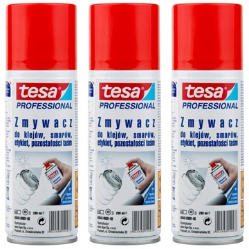 TESA Zmywacz w sprayu do kleju etykiet naklejek x3