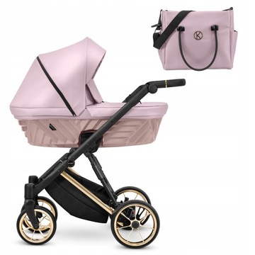 Ivento Premium Kunert gondola wózek głęboki 1w1 jasny fiolet eko skóra 13