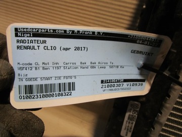 CHLADIČ VODY RENAULT CLIO IV 1.2 16V
