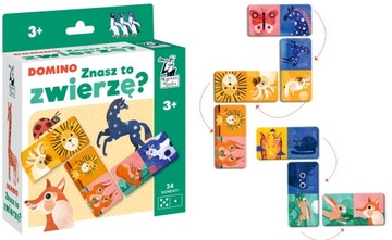 Kapitan Nauka ZWIERZĘTA Gra DOMINO dla DZIECI 3+