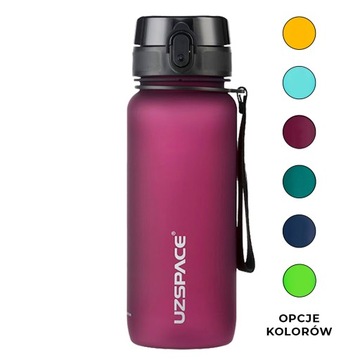 BIDON SPORTOWY 650ML TRITANOWA BUTELKA NA WODĘ Z MIARKĄ BPA FREE BORDOWA