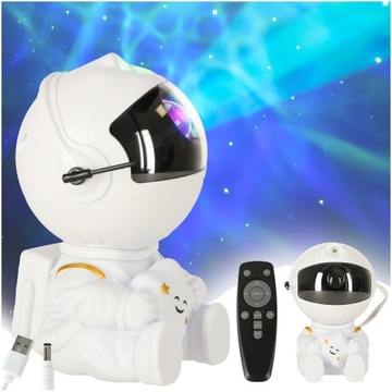 PROJEKTOR GWIAZD ASTRONAUTA LAMPKA NOCNA RZUTNIK LED KOSMOS PILOT