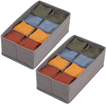 2x Organizer Na Bieliznę Skarpetki 32*16cm Do Szuflady Szafy 2*4 Przegrody