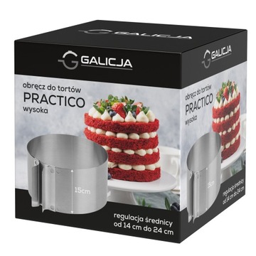 OBRĘCZ DO TORTÓW RANT FORMA REGULOWANA WYSOKA 15/24CM
