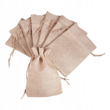 20 маленьких джутовых льняных джутовых сумочек для украшений