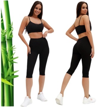 Premium LEGGINSY 3/4 BAMBUSOWE damskie 3XL/4XL