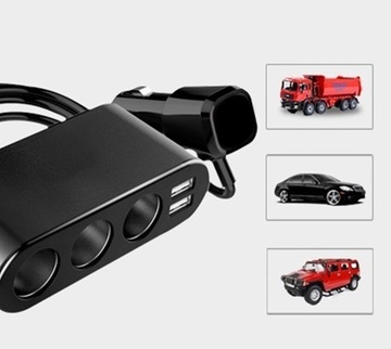 РАСПРЕДЕЛИТЕЛЬ ЗАЖИГАЛКИ ТРОЙНИКА 12-24В 2xUSB 120Вт