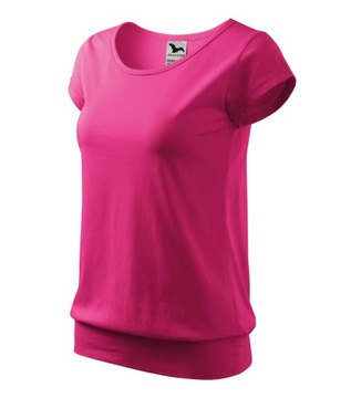 Koszulka bluzka damska t-shirt CITY czerw.purp XL