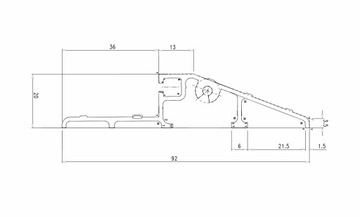 АЛЮМИНИЕВЫЙ ПОРОГ - «93» ПРЯМОЙ РАЗРЕЗ