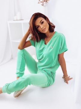 МОДНЫЙ ЖЕНСКИЙ ВЕЛЮРОВЫЙ СПОРТИВНЫЙ КОСТЮМ С БРОШЬЮ, ЦВЕТ S