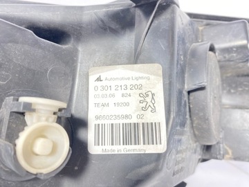PEUGEOT 407 04-10 SVĚTLOMET SVĚTLO PRAVÁ PŘEDNÍ 9660235980 0301213202