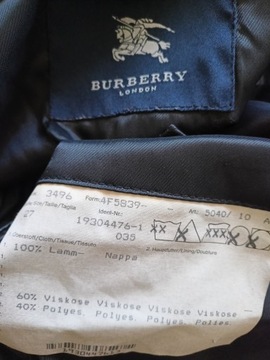 Burberry London mięciutka skórzana kurtka na podpince XL/XXL