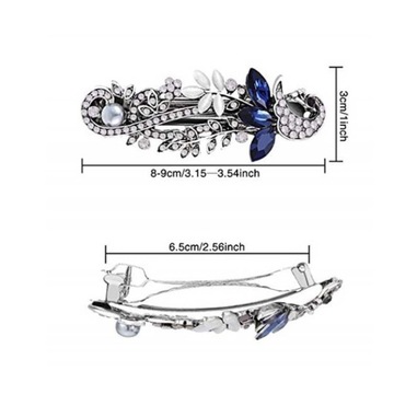 Набор из 4 винтажных заколок для волос - весенние цветы и камни в стиле ретро.