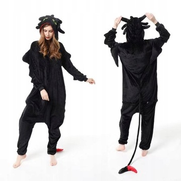BIAŁA FURIA PIŻAMA KIGURUMI KOMBINEZON ONESIE