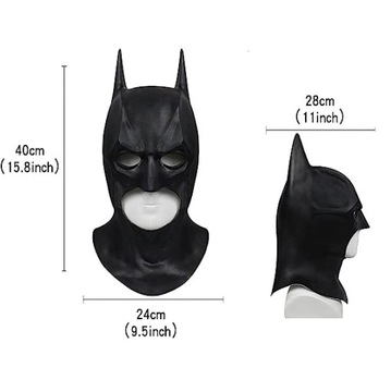 MASKA LATEKSOWA BATMANA MROCZNY RYCERZ HALLOWEENOWY COSPLAY SUPERBOHATER