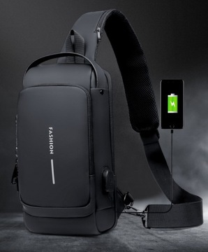 НАРЕМЕННАЯ СУМКА, ЧЕРНАЯ НАСТЕННАЯ СУМКА, ВОДОНЕПРОНИЦАЕМЫЙ USB POWER BANK