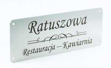 TABLICZKA STAL INOX NIERDZEWNA szyld biuro 17x6cm