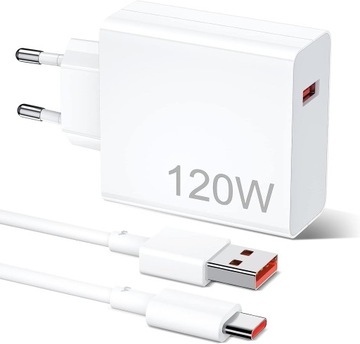 SZYBKA ŁADOWARKA SIECIOWA DO KABLA XIAOMI 1 M 6A MOCNY ZASILacz 120W
