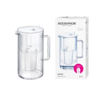 Filtrační konvice skleněná Aquaphor Nord 2,5 l s náplní A5 Mg (350 l), bílá