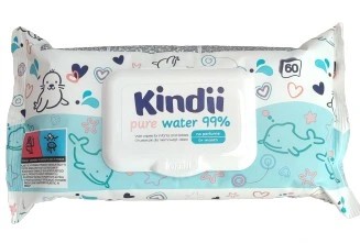 KINDII Chusteczki Wodne PURE WATER 99% wody 60szt.