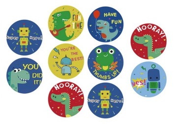 D16 NAKLEJKI DLA DZIECI ROBOT DINOZAUR 10szt
