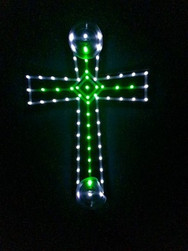 Tabliczka LED krzyż TIR biało/zielony TLKR-06
