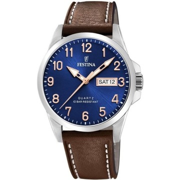 Klasyczny zegarek Festina na brązowym pasku F20358/B Classic