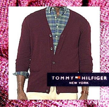 TOMMY HILFIGER - Pulower męski KASZMIROWY r. M 48